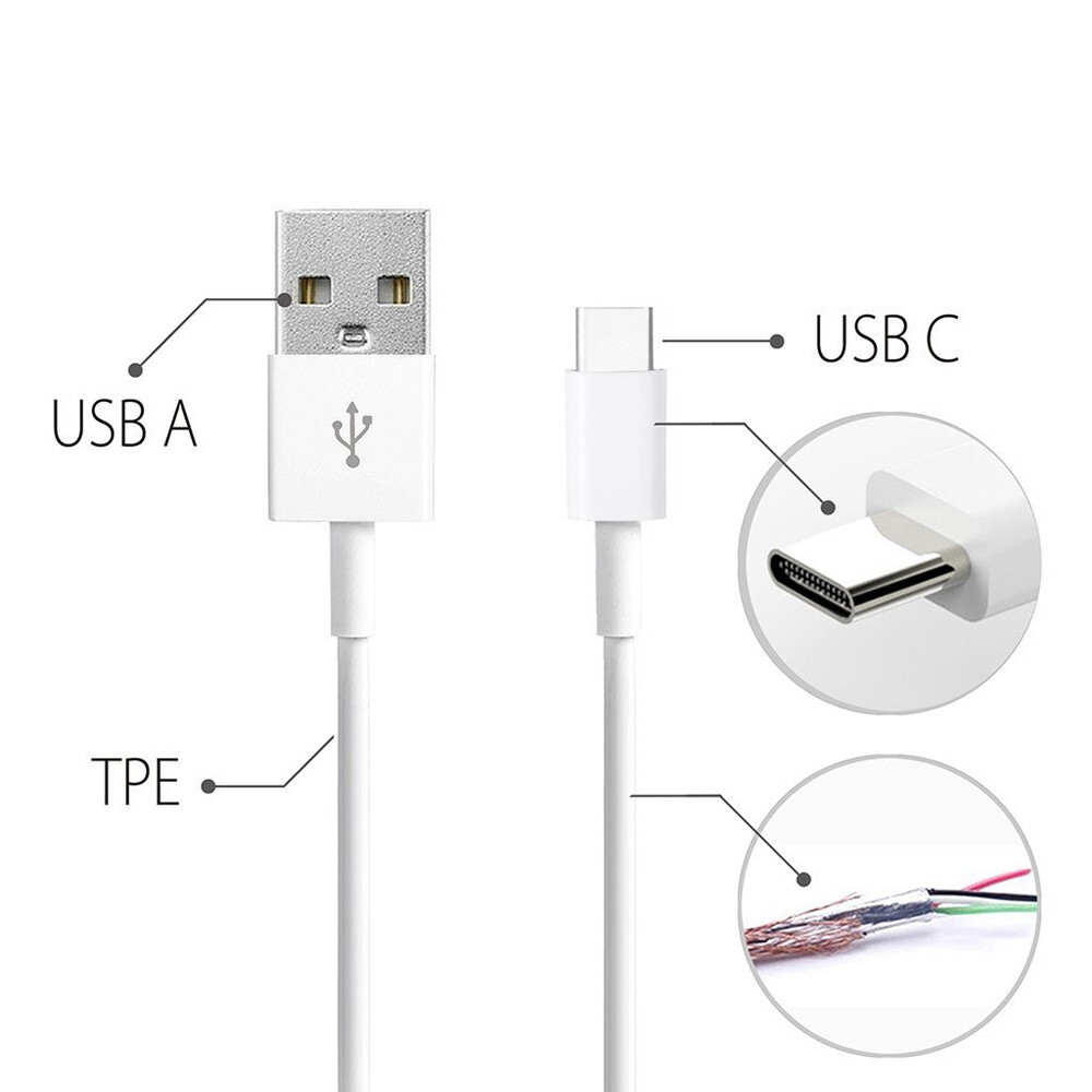 Кабель USB - TypeC (белый) 1м