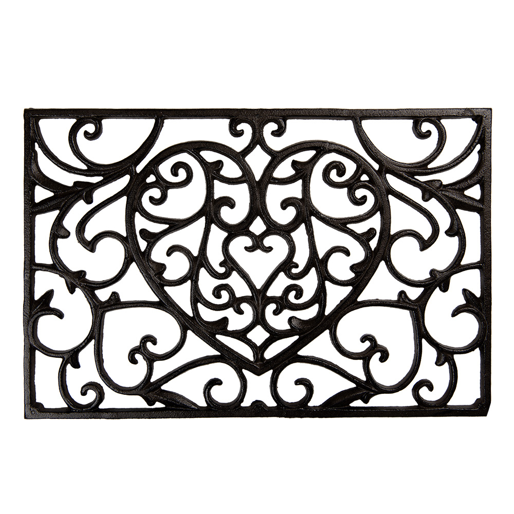 Коврик придверный "Ажурное сердце" 59x39x2 см