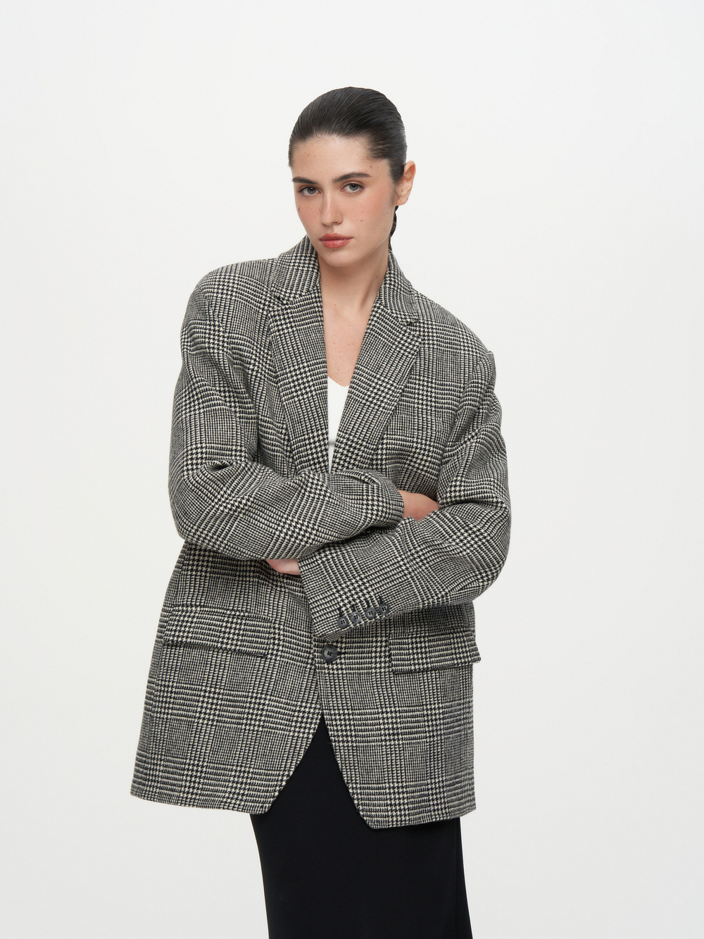 Жакет однобортный прямого силуэта