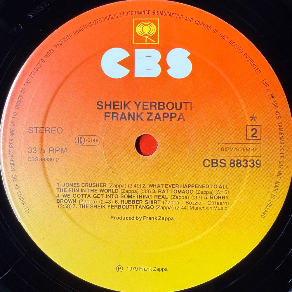Frank Zappa – Sheik Yerbouti 2LP (Голландия 1979г.)