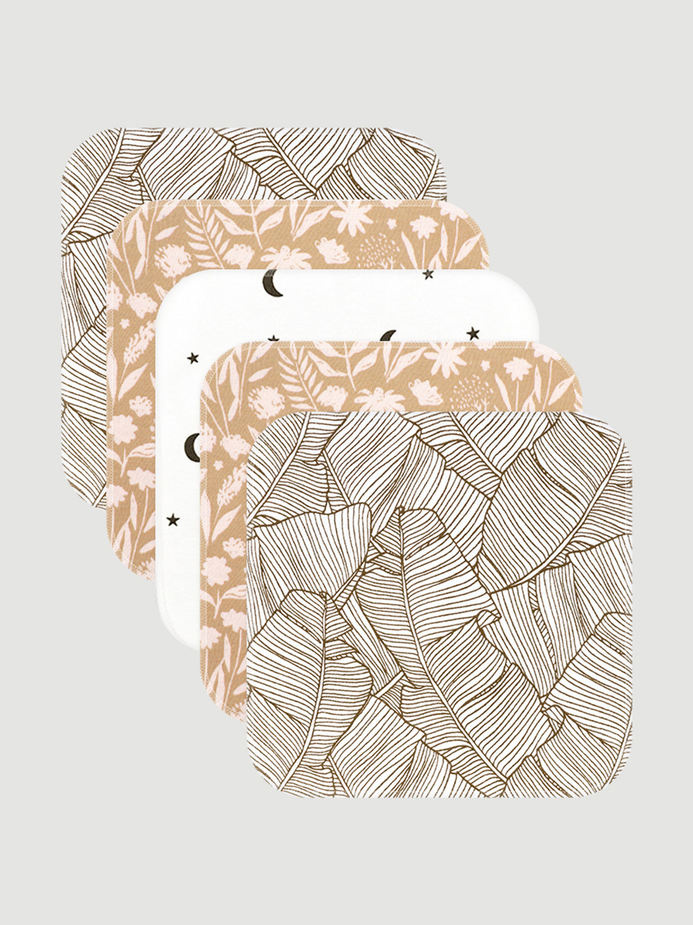 Набор платочков-слюнявчиков Mjölk Caramel Flowers