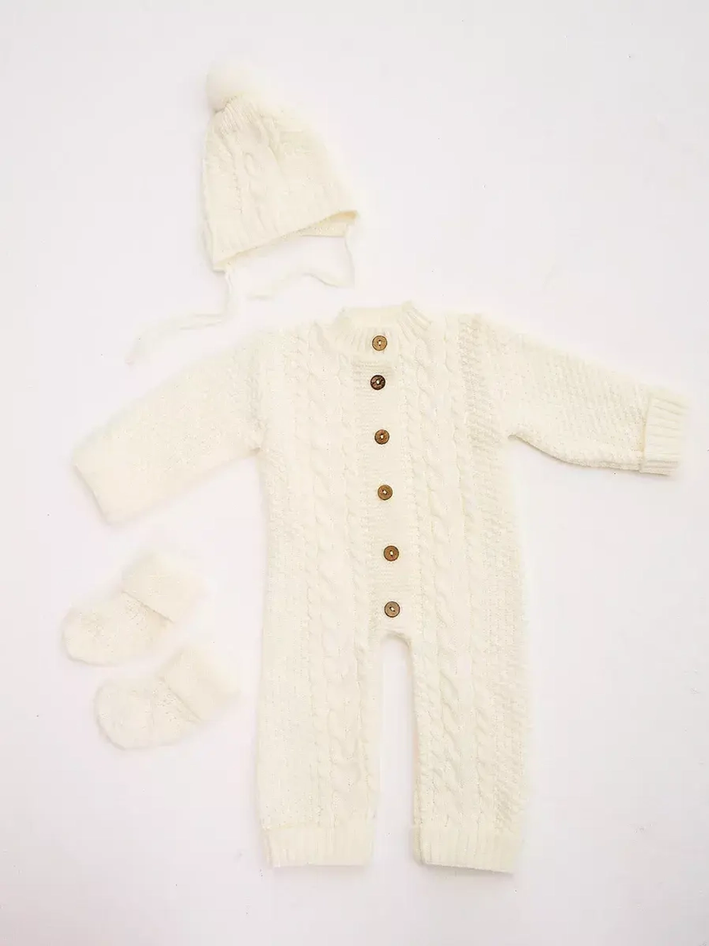 вязаный комбинезон для новорожденных