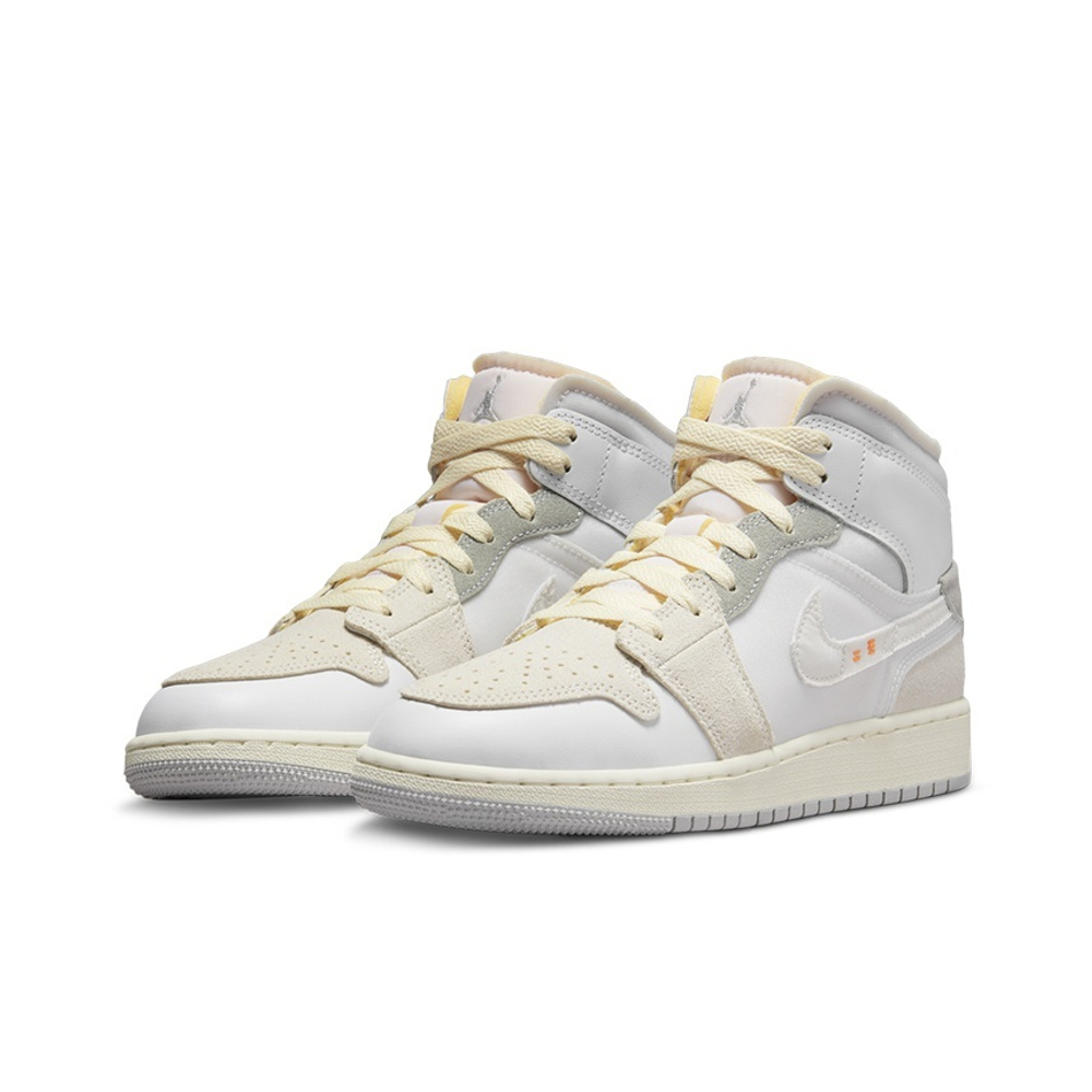 Кроссовки Air Jordan 1 Mid White and Phantom