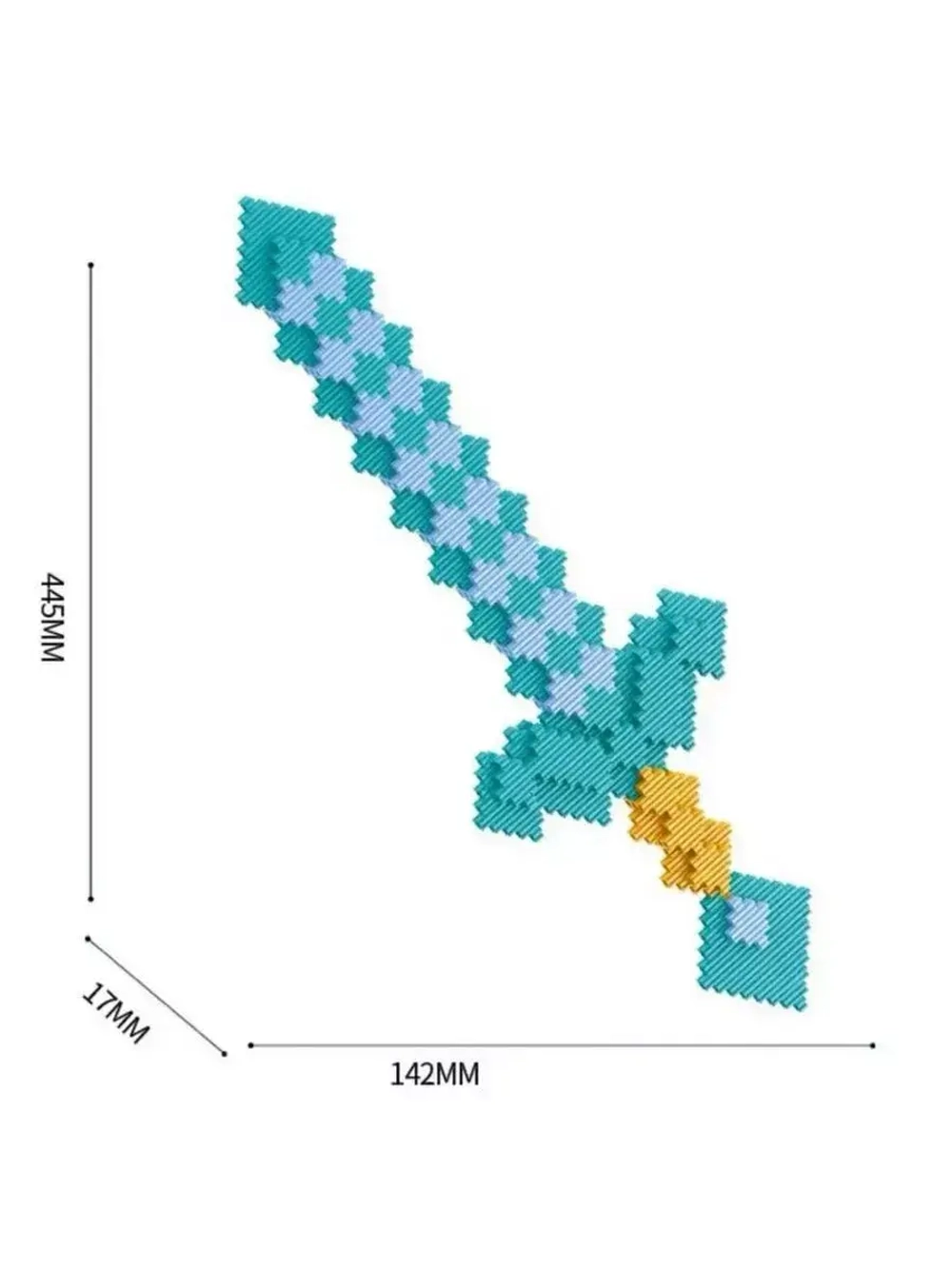 Конструктор мини блоки 3D алмазный меч 618 деталей