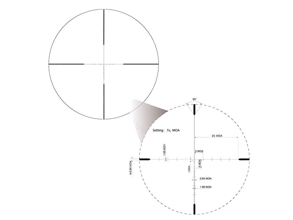 Прицел Vector Optics Matiz 2-7x32, VOW-MOA, без подсветки, 25,4мм, 1/4 MOA, 375г