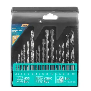 Сверла, набор комбинированный 16пр. (по металлу: 2-6, 8мм, по бетону: 4-6, 8, 10мм, по дереву: 4-6, 8, 10мм) ILOforce IF-DBS16M