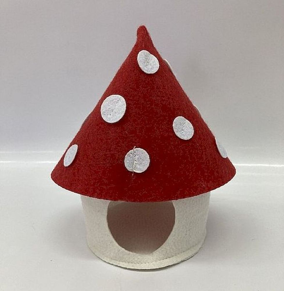 Игровой домик для грызунов "Мухомор", размер 17х17х21 см