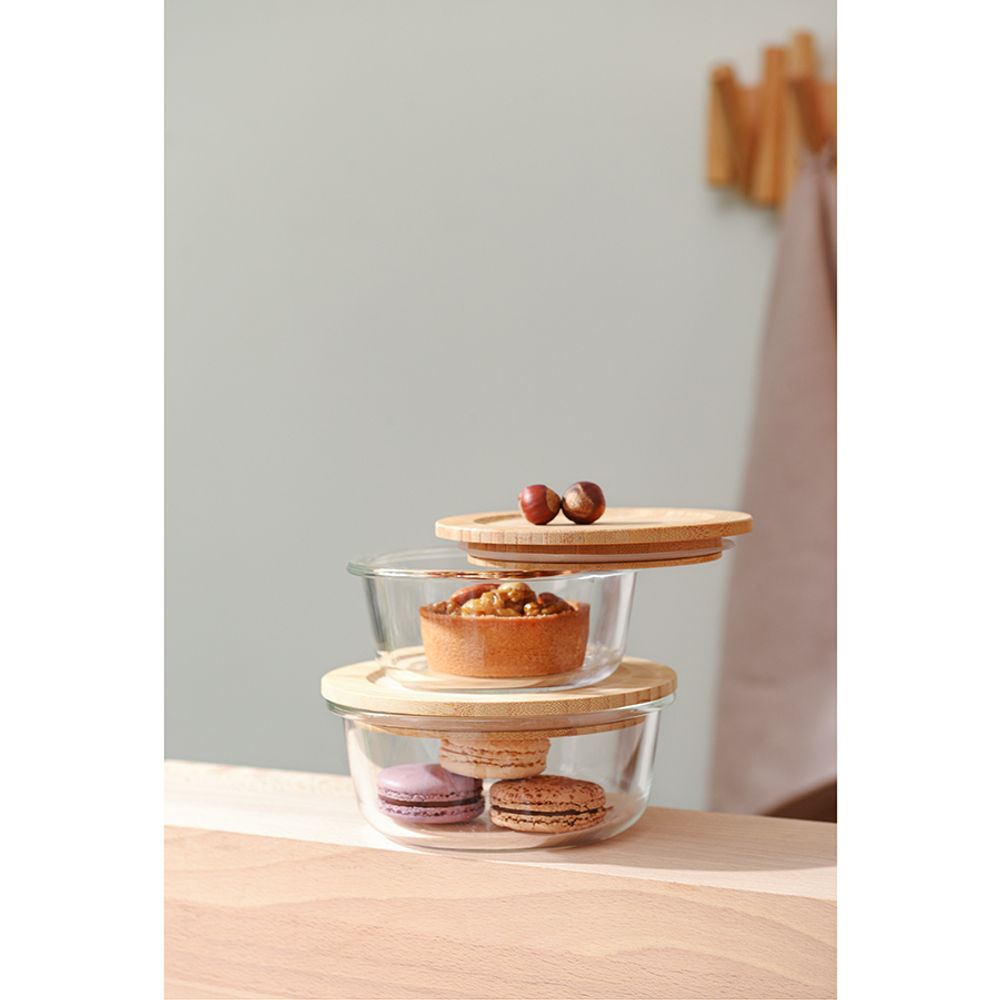 Контейнер для запекания и хранения Eco Store с крышкой из бамбука, 400 мл