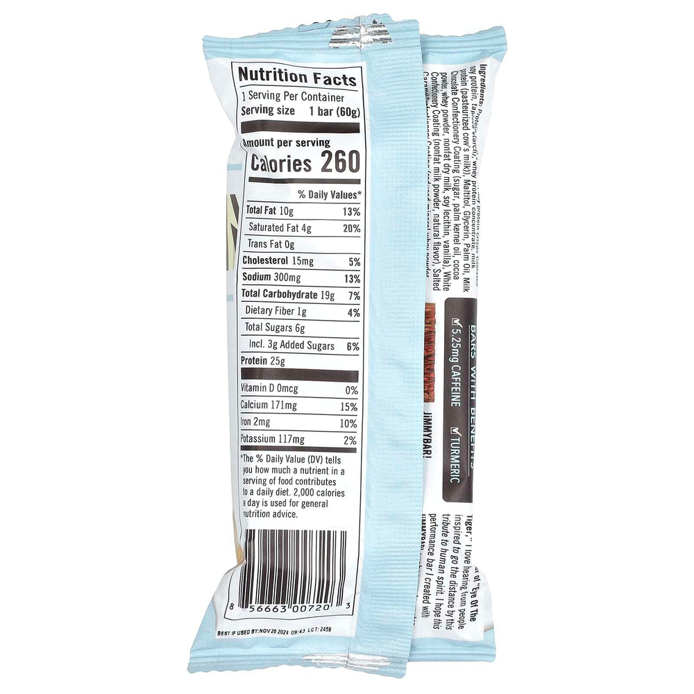 JiMMY!, Bars With Benefits, протеиновый батончик, шоколад, карамель и арахис, 12 батончиков по 60 г (2,12 унции)