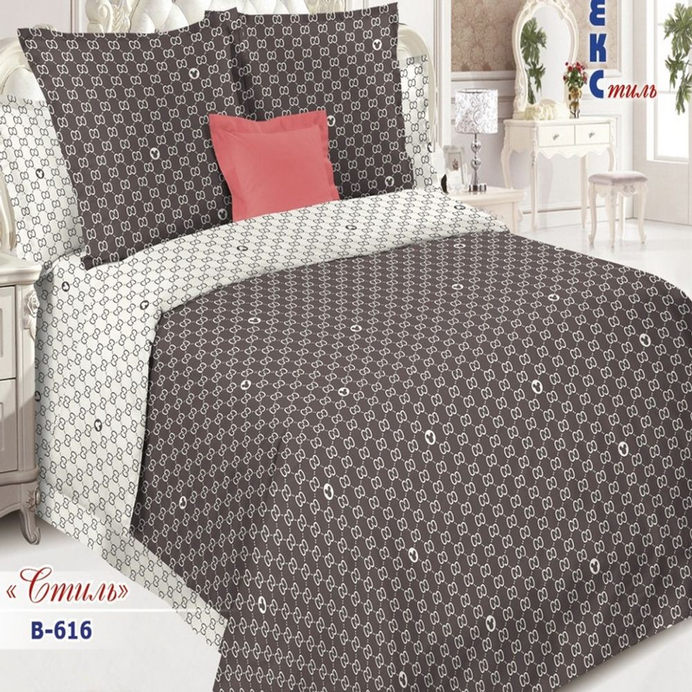 Комплект постельного белья "РУ. СТИЛЬ" дизайн: В-616, поплин, 100% хлопок, Россия.