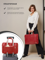 Сумка для ноутбука 15,6" и 17" с ремнем на плечо и 3 отделениями (Лакированный красный)