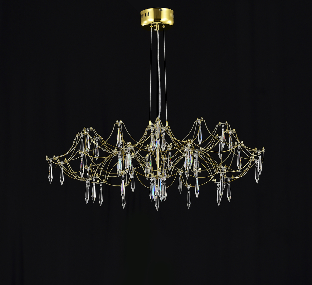 Подвесная люстра светодиодная с пультом и хрустальными подвесками Asfour MyFar Ersilia MR2663-60P-76AP