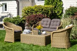 "Равенна" диван двухместный плетенный из ротанга, цвет соломенный