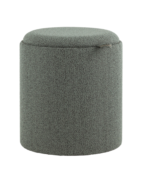 Пуф-столик с ящиком Хюгге S букле зелёный
