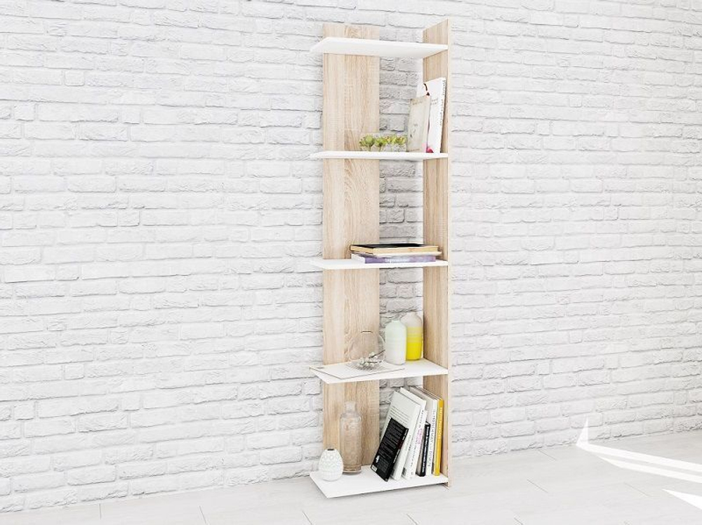 Стеллаж Ромео-7, дуб сонома/белый