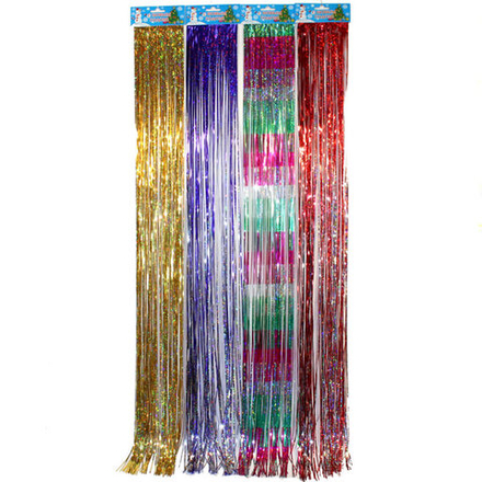 Дождик 100мм*1м, ПВХ, цветной, голографический, 4 цвета