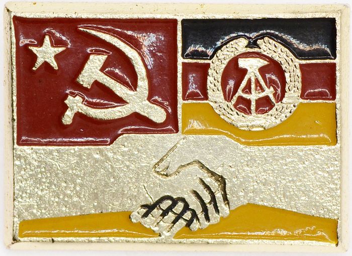 Значок СССР-ГДР Дружба, булавка