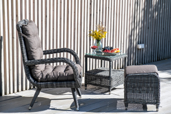 "Толедо" кресло плетеное с подушками, цвет графит