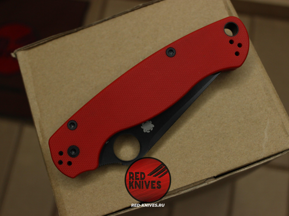 Нож Spyderco Paramilitary 2 Tanto G10 - красная рукоять, черный клинок RK/471