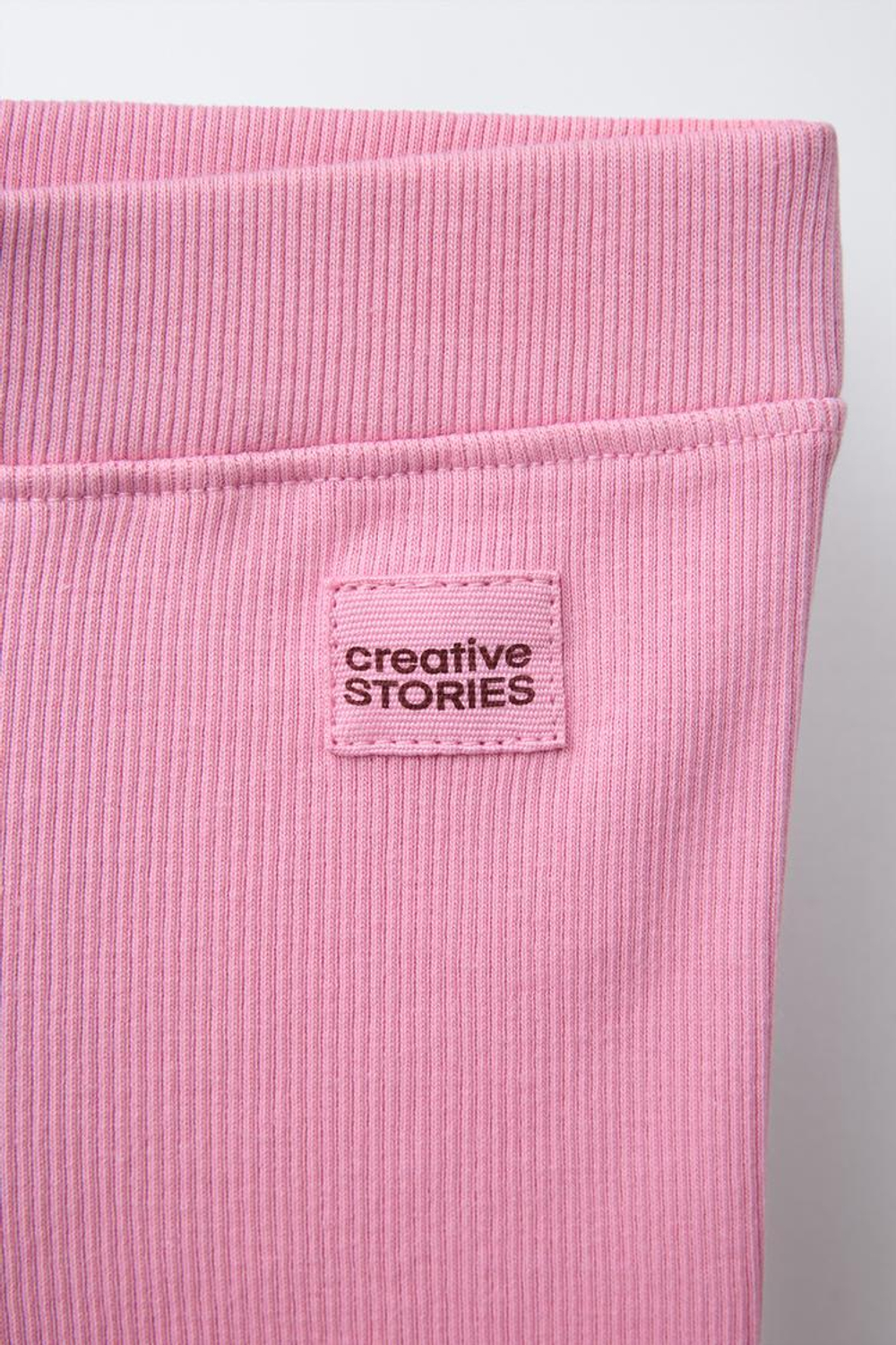 ZARA ЛЕГИНСЫ В РУБЧИК С НАШИВКОЙ, РОЗОВЫЙ