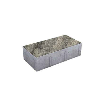 Тротуарная плитка ПРЯМОУГОЛЬНИК 300х150 мм - Листопад гладкий Антрацит