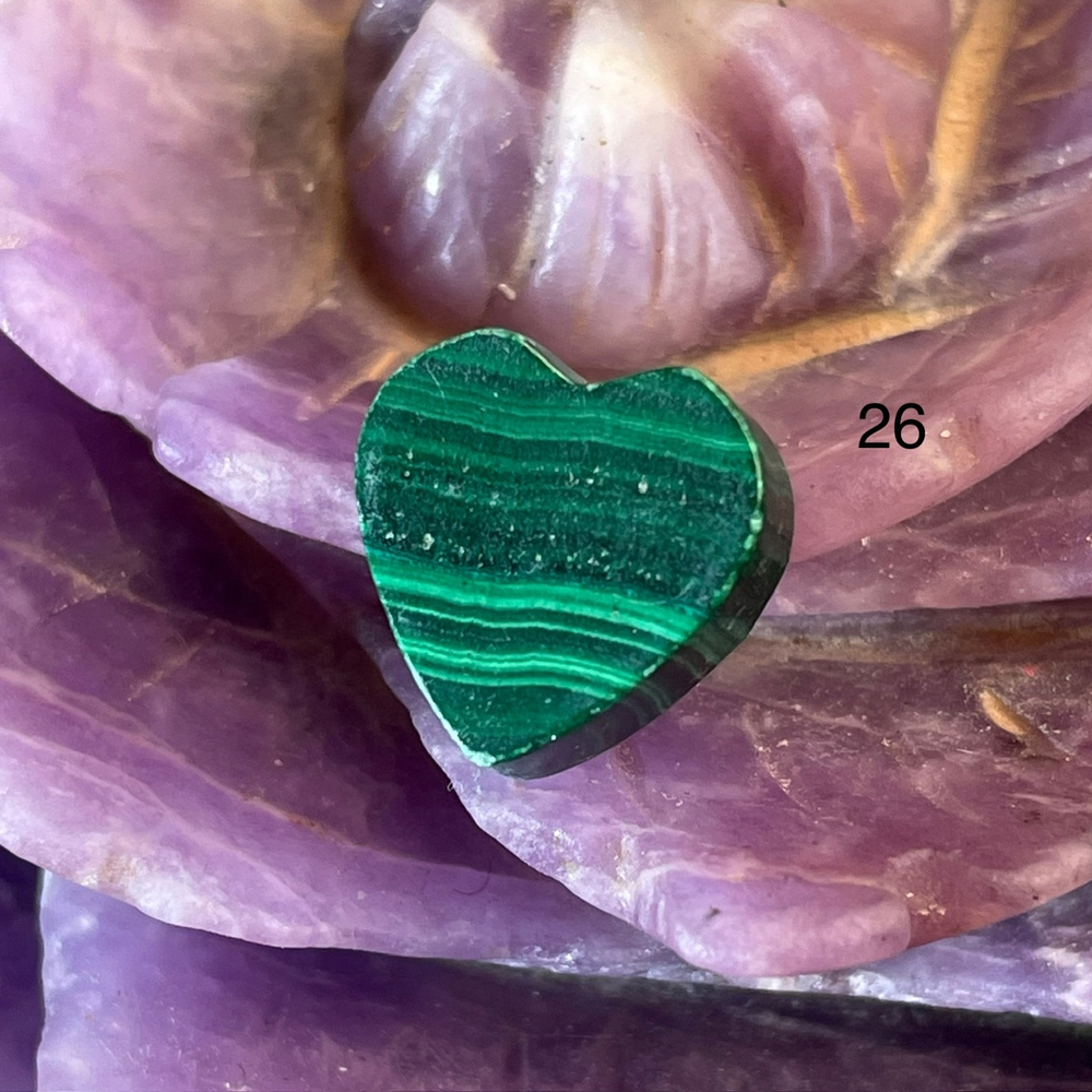 49617 Малахит Бусина сердце 14мм-47