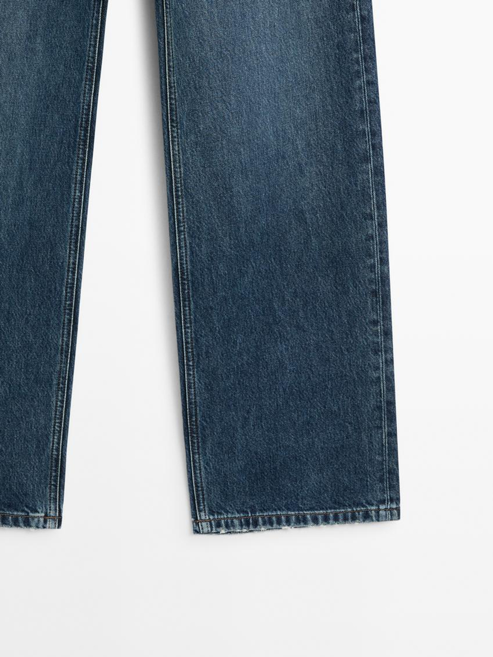 Massimo Dutti Широкие джинсы полной длины со средней посадкой, средний синий