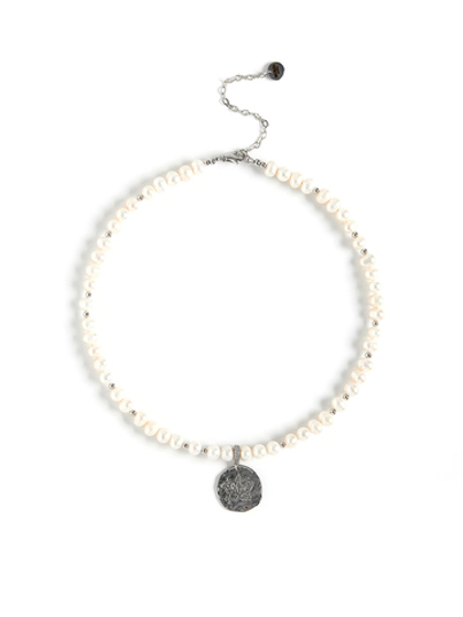 Чокер "Lotus pearl" Silver