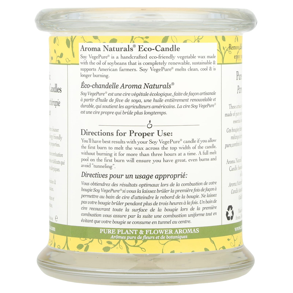 Aroma Naturals, Soy VegePure, 100% Натуральная Свеча Эфирного Масла Сои, Атмосфера, Апельсин и Лимонник 8.8 унции (260 г)