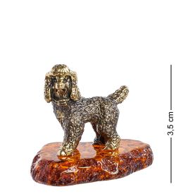 Народные промыслы AM-1311 Фигурка «Пудель» (латунь, янтарь)