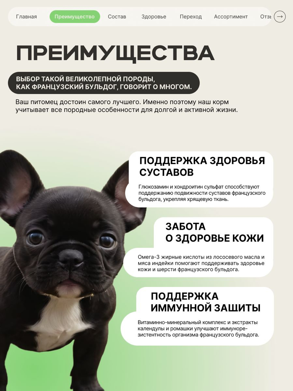 Quattro корм для щенков породы Французский бульдог, с ягненком, 6 кг, QUATTRO