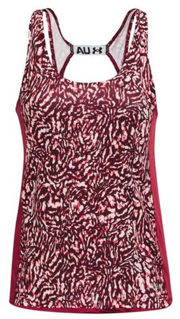 Женский топ теннисный Women's UA Fly-By Printed Tank - красный