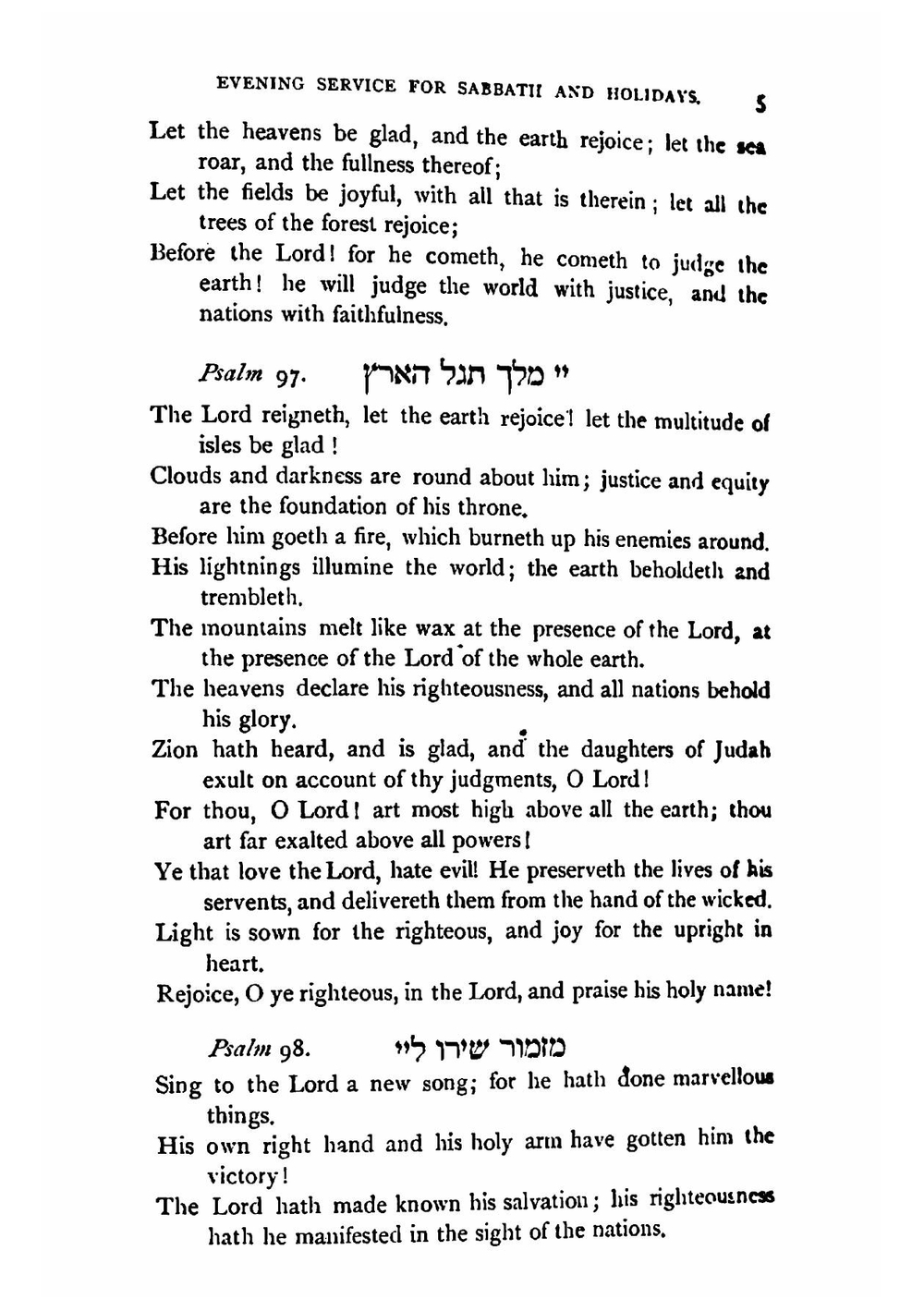 Order of prayers and responsive readings for Jewish worship | English Siddur