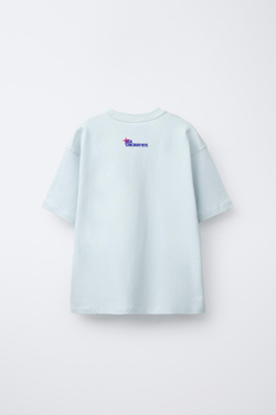 ZARA ФУТБОЛКА С НАДПИСЬЮ, ГОЛУБОЙ