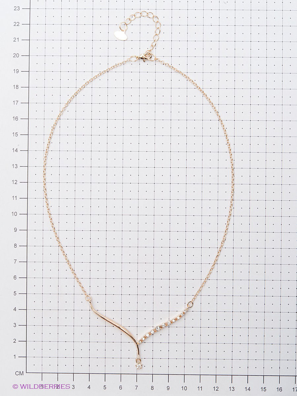 "Латеса" колье в золотом покрытии из коллекции "Constanta" от Jenavi с замком карабин