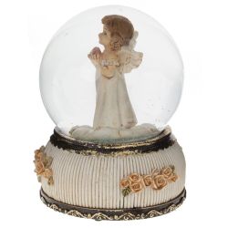 GAEM Фигурка декор в стекл шаре "Ангел" (муз с ключ), D 10 см, L10,5 W10,5 H14 см