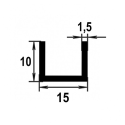 Швеллер Лука 10*15*10*1,5 Шв 03.2000.501л серебро