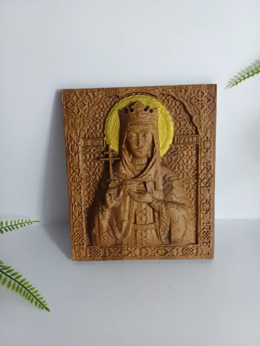 Освященная Икона св. великомученицы Ирины 16,5х14 см дуб