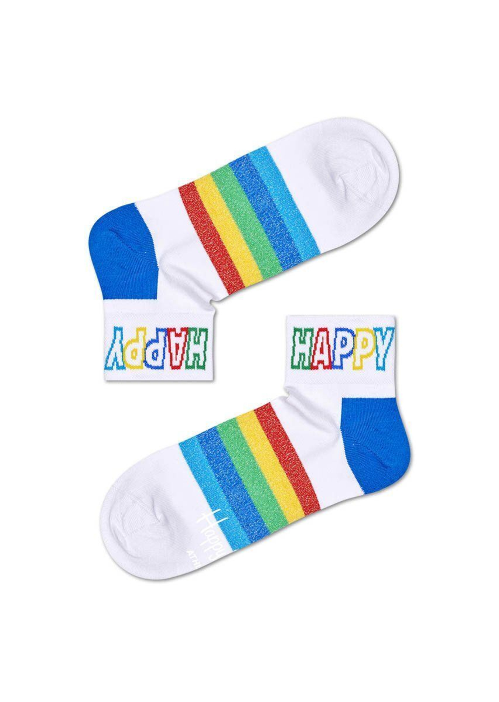 Носки унисекс Rainbow Stripe 1/4 Crew Sock с цветными полосками (Размер: 25) (Цвет: черный)