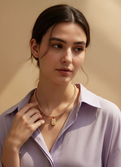 Чокер шнур сиреневый с подвеской