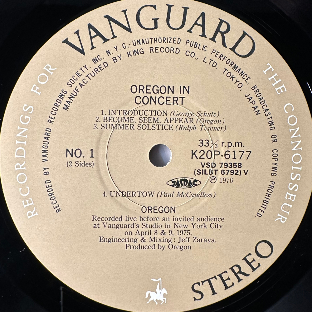 Oregon ‎– In Concert (Япония 1982г.)