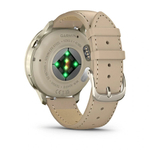 Умные часы Garmin Venu 4 41мм Лунно-золотистые с силиконовым ремешком цвета слоновой кости + кожаный ремешок песочного цвета (010-03013-03)
