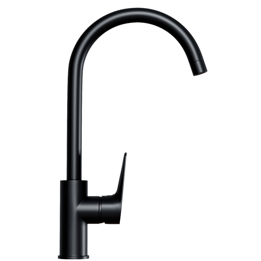 Смеситель для кухни 35k MIXLINE ML14-032BL высокий излив б/отв боковая п/гайку ЧЕРНЫЙ (без подводки)