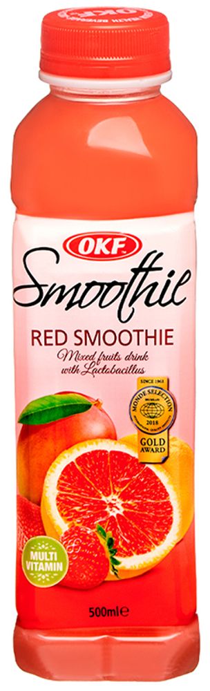 Мультивитаминный напиток OKF Smoothie Red &quot;Манго, Грейпфрут, Клубника&quot; 0.5 - пэт