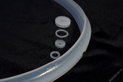 Кольцо уплотнительное утолщённое 7 мм для крышки и комплект малых уплотнительных колец для мультиварки-скороварки объёмом 5 или 6 л