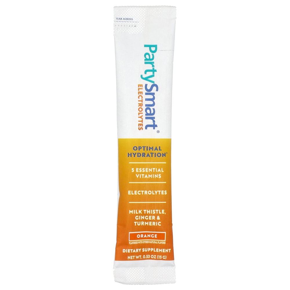 Himalaya, PartySmart®, электролиты, апельсин, 6 упаковок в стиках по 15 г (0,53 унции)