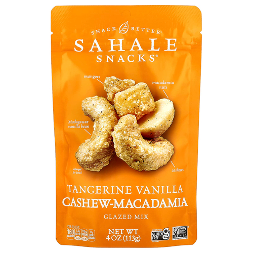 Sahale Snacks, Глазированная смесь: мандарин, ваниль, кешью и макадмия, 4 унц. (113 г)
