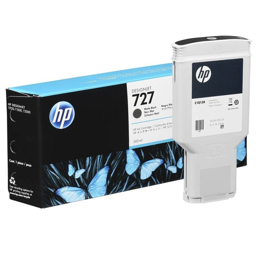 Картридж HP 727 (C1Q12A) для DesignJet T920/T930/T1500/T1530/T2500/T2530 черный матовый (300 мл)
