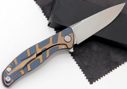 Нож Широгоров Флиппер 95 Elmax Т узор сатин КАСТОМфотография - 2