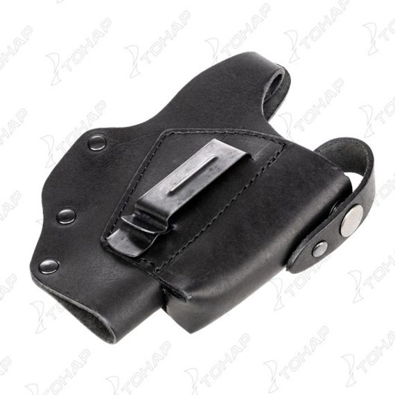 Кобура поясная к ПМ с запасной обоймой кожаная со скобой (HS-ПК-25/2) Helios